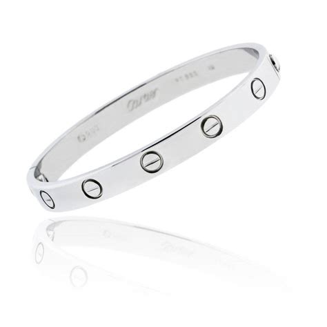 silver bracelet cartier|cartier love bracelet in silver.